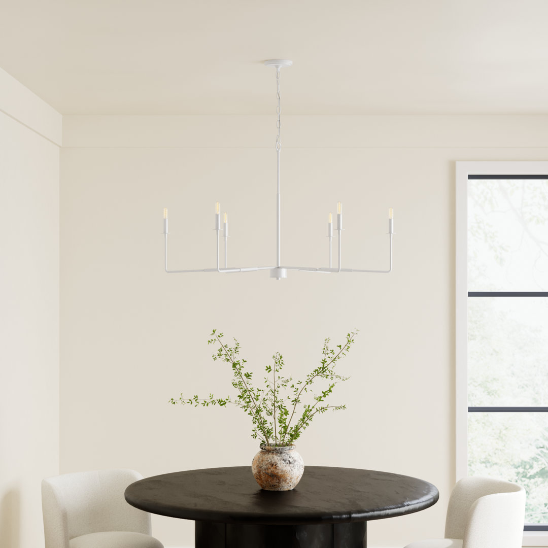 Alysa 6 - Light Candle Style Classic Chandelier